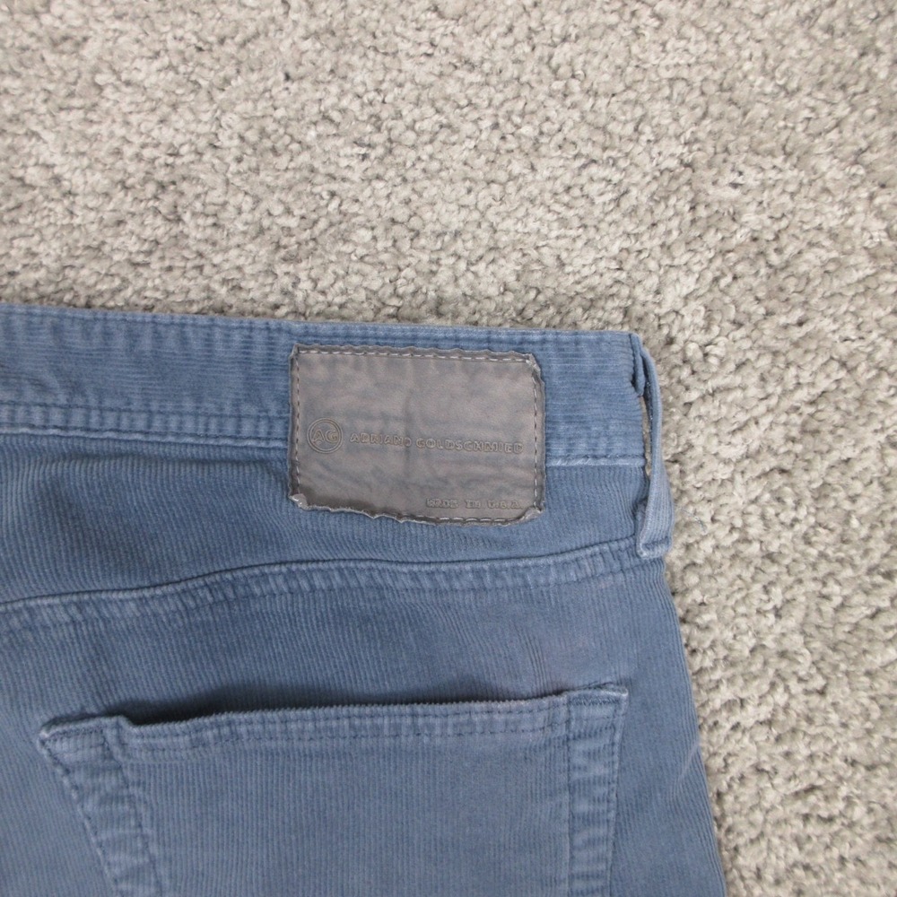AG Adriano Goldschmied Pants Mens 34x29 Blue Corduroy The Matchbox Slim Straight - Picture 11 of 12